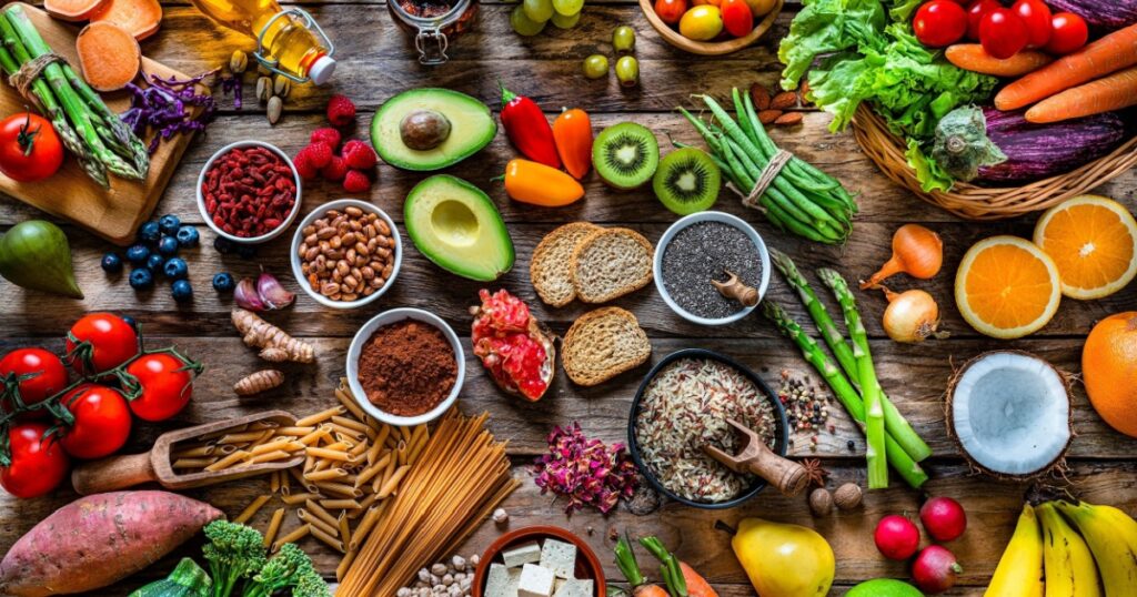 Eating a wide variety of nutritious foods, including fruit, vegetables, nuts, seeds, and lean protein can help support your overall health.