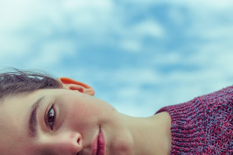 a young person laid sideways