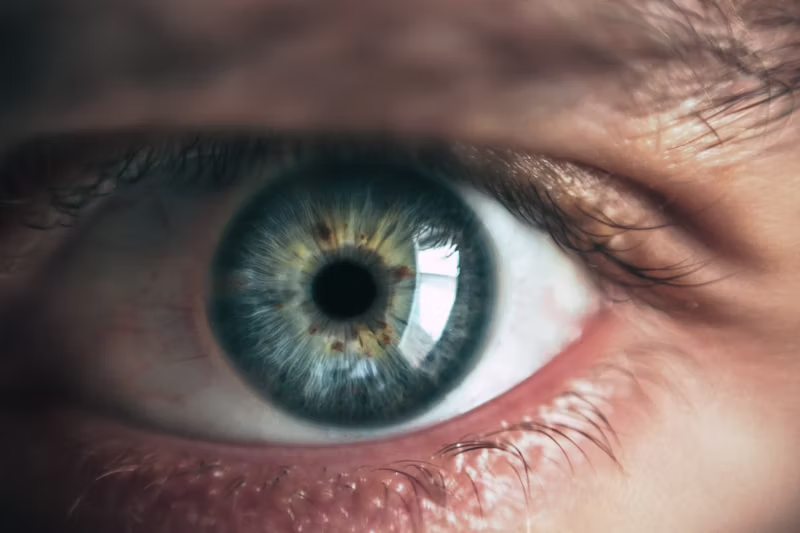 close up of someones eye